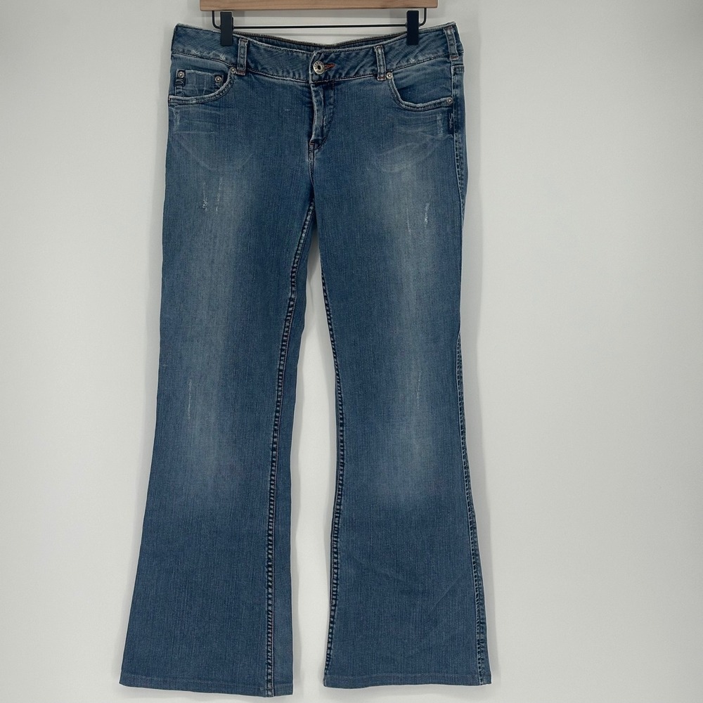 Silver Jeans Y2K Womens Matrix‎ Bootcut Jeans Blue Denim Distressed Size 31